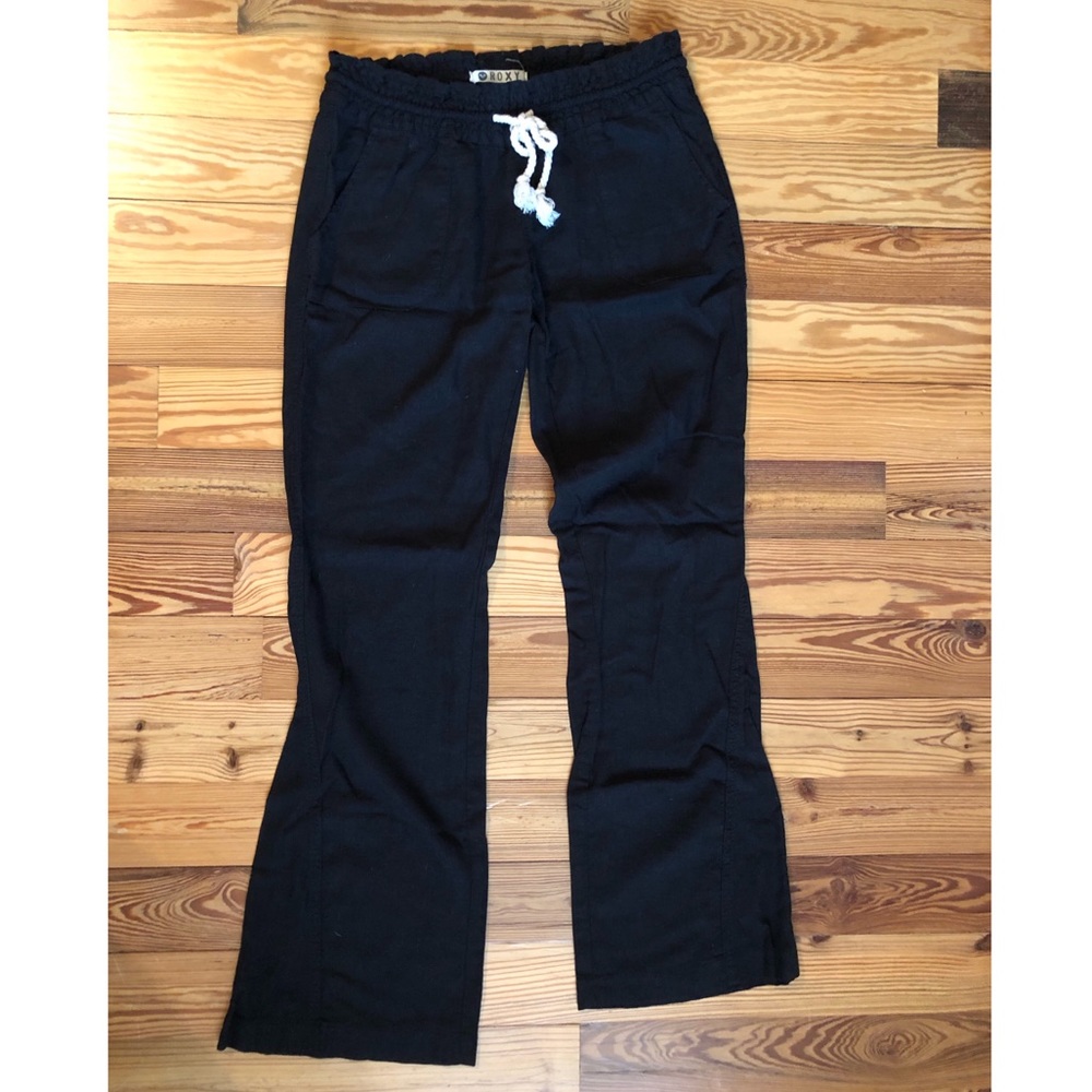 Black Linen Roxy Pants
